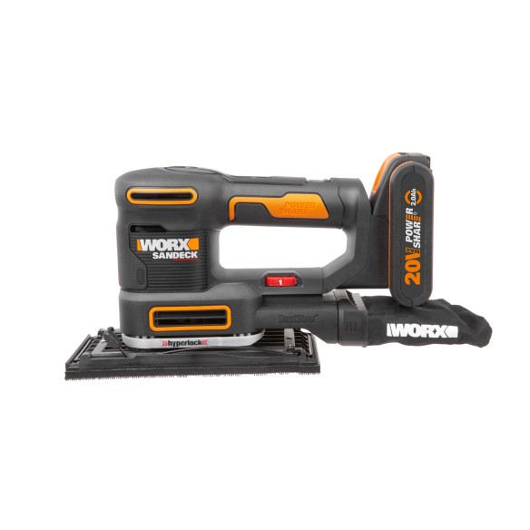 Lijadora Orbital a Batería Worx Sandeck 5 en 1 WX820 - 20V - Incluye 1 Batería 2Ah, Cargador y Maletín