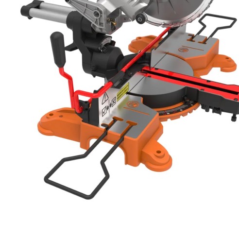 Ingletadora 20V Worx | PowerShare | WX845.9 - Sin batería, ni cargador | Arranque progresivo, sistema de abrazaderas, guía de co
