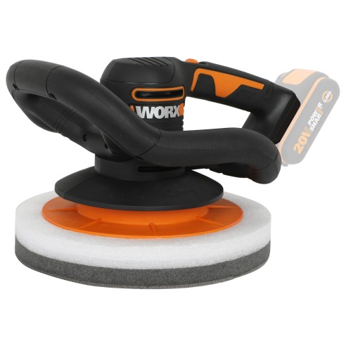 Pulidora de batería 250mm 20V Máx. Worx | PowerShare | WX856.9  | No incluye batería ni cargador | Empuñadura delantera, gran su