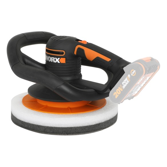 Pulidora de batería 250mm 20V Máx. Worx | PowerShare | WX856.9  | No incluye batería ni cargador | Empuñadura delantera, gran su Pulidora de batería 250mm 20V Máx. Worx | PowerShare | WX856.9  | No incluye batería ni cargador | Empuñadura delantera, gran su