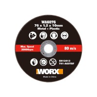 WORX WA6076.3 | 3 unidades | Discos de corte de metal para cortadora WX801 (76 mm) | 76x1,2x10mm | Para metal y plástico