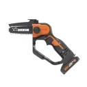 WORX WG324E Mini sierra de cadena para poda 20 V Máx. Worx, PowerShare, Incluye 1 batería 2 Ah y cargador, Motosierra de poda, L