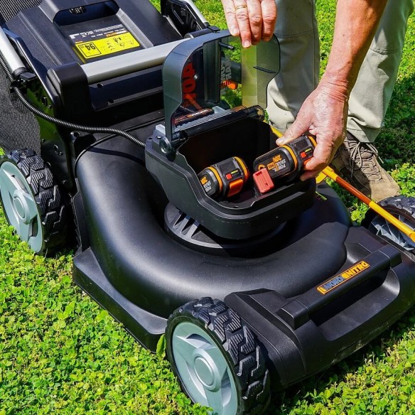 Cortacésped Nitro 40V (2x20V) Worx | PowerShare | WG749E | Incluye  2 baterías 4Ah y cargador doble | 46 cm con tracción | Mulch Cortacésped Nitro 40V (2x20V) Worx | PowerShare | WG749E | Incluye  2 baterías 4Ah y cargador doble | 46 cm con tracción | Mulch