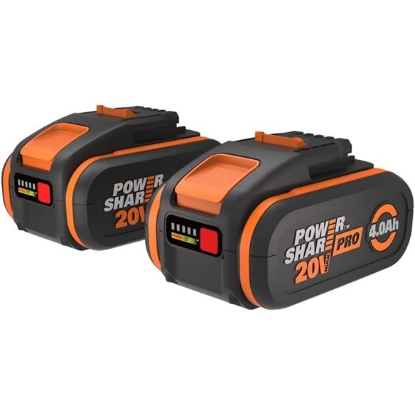 WORX - Paquete de 2 baterías Pro de Alta Capacidad - 20V- 4Ah - WA3014.2 (con indicador de Nivel de Carga, Compatible con Herram