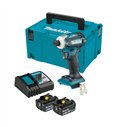 Atornillador de impacto Makita DTD172RTJ - 18V, 180 Nm, motor sin escobillas, 2 baterías de 5Ah