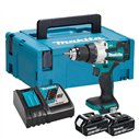 Taladro Makita DHP489RTJ con percutor - Motos sin escobillas - Con dos baterias 18V 5.0Ah - Luz LED