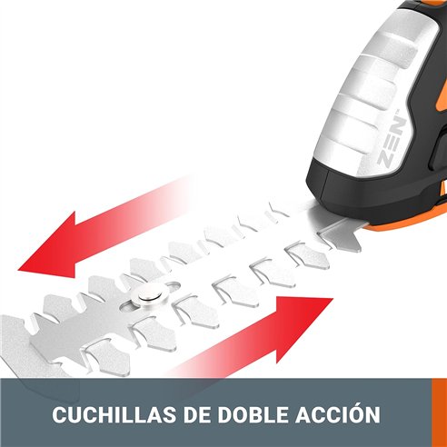 Cortasetos de mano 20V Máx. Worx | PowerShare | WG801E.91 | No incluye batería ni cargador | Multifunción , tijera de césped, Az