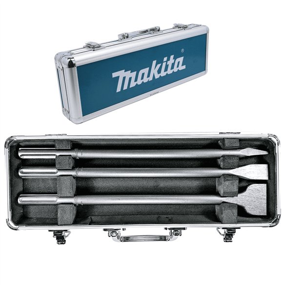 Maletin con 3 Puntas SDS-MAX para Demolicón Makita D-42450 Maletin con 3 Puntas SDS-MAX para Demolicón Makita D-42450