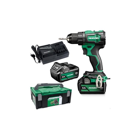 Taladro percutor con bateria Hikoki DV18DEWFZ - 18V - 70 Nm - baterías 5Ah y cargador