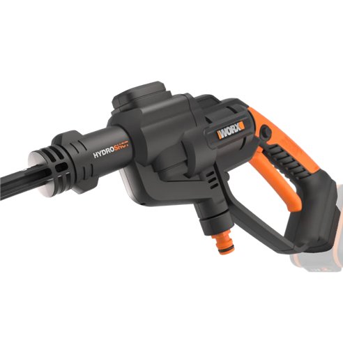 WORX Hidrolimpiadora a batería Hydroshot 20 V Worx, PowerShare, WG620E, 1 batería 2Ah, portátil, Color Negro y Naranja