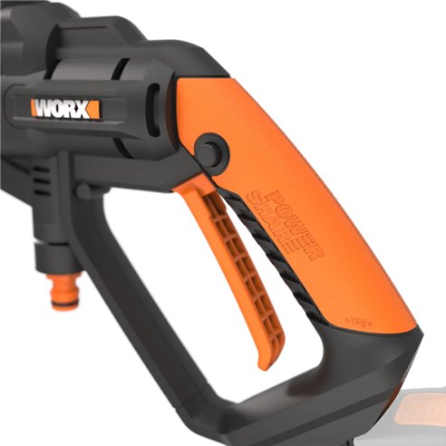 WORX Hidrolimpiadora a batería Hydroshot 20 V Worx, PowerShare, WG620E, 1 batería 2Ah, portátil, Color Negro y Naranja