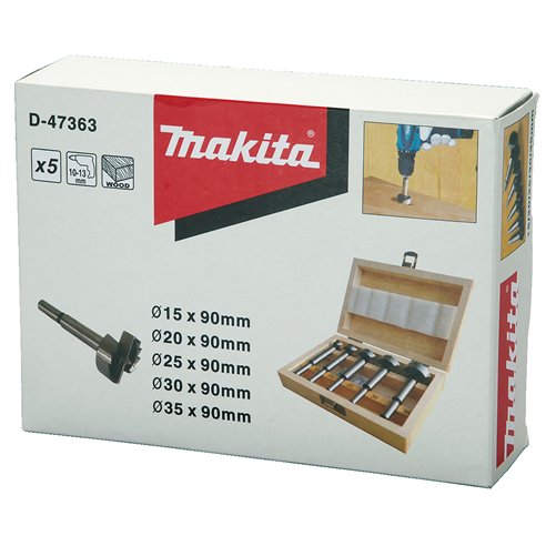 Estuche 5 Brocas Forstner Makita D-47363
