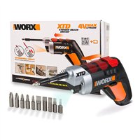 Atornillador 4V Worx | WX252 | Porta puntas extensibles |kit de 10 puntas | luz LED | 3Nm de par apriete | Batería integrada de