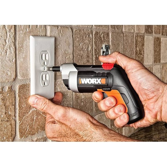 Atornillador 4V Worx | WX252 | Porta puntas extensibles |kit de 10 puntas | luz LED | 3Nm de par apriete | Batería integrada de