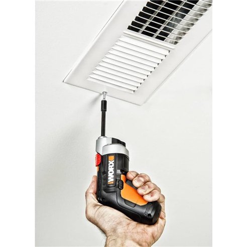Atornillador 4V Worx | WX252 | Porta puntas extensibles |kit de 10 puntas | luz LED | 3Nm de par apriete | Batería integrada de
