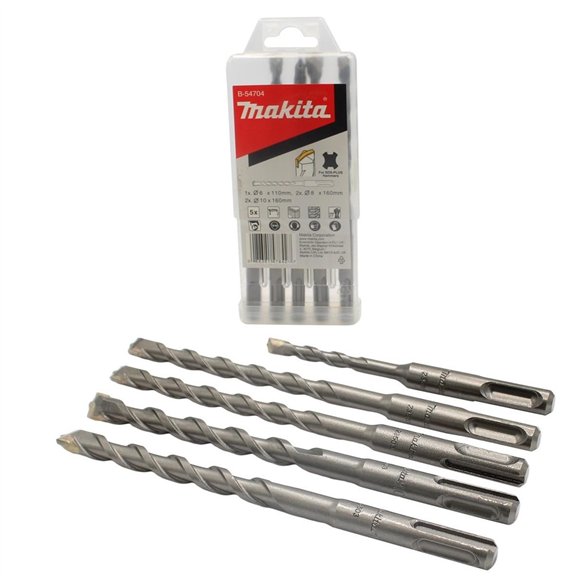 Juego de 5 brocas SDS-PLUS Makita B-54704 - 6, 8 y 10 mm Juego de 5 brocas SDS-PLUS Makita B-54704 - 6, 8 y 10 mm