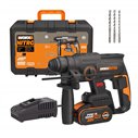 Martillo Combinado SDS-PLUS a Bateria WORX WX381 - 2J - Brushless - 20V - Incluye 1 Batería 4Ah, Cargador y Maletín
