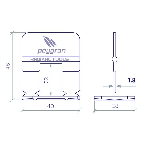 Calzos Peygran LS Classic 2 mm | Bridas Nivelación Baldosas para Cuña Estrecha