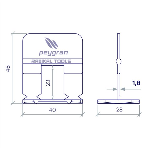 Calzos Peygran LS Classic 2 mm | Bridas Nivelación Baldosas para Cuña Estrecha