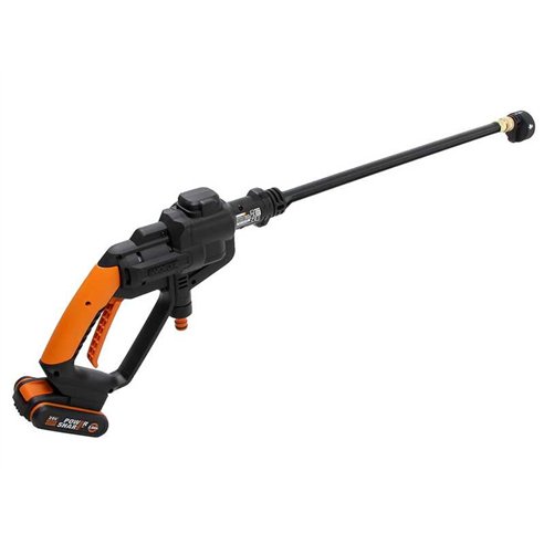 WORX Hidrolimpiadora a batería Hydroshot 20V Worx, PowerShare, WG620E.2, 1 batería 2Ah, portátil, accesorios, Color Negro y Nara