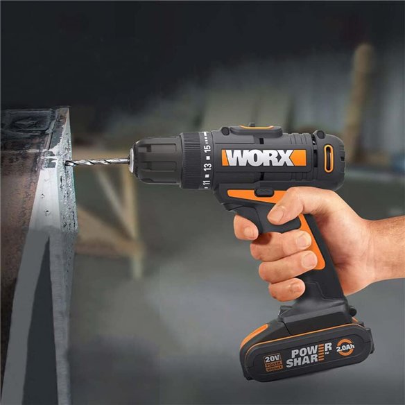 Taladro Atornillador Worx 20V Máx | WX100 | Con Batería y Cargador Taladro Atornillador Worx 20V Máx | WX100 | Con Batería y Cargador