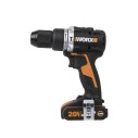 Taladro Percutor a batería 20V Máx Worx | WX352 | Motor sin escobillas | Power Share | 2 baterías de 2Ah | Cargador y maletín |