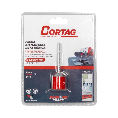 Broca de Fresado Recta M14 - 5,5 X 77mm  |  Cortag