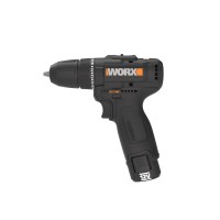Worx WX121 – Taladro percutor a batería 12V Máx., motor sin escobillas, 40Nm, incluye 2 baterías 2,0Ah, cargador y maletín 2