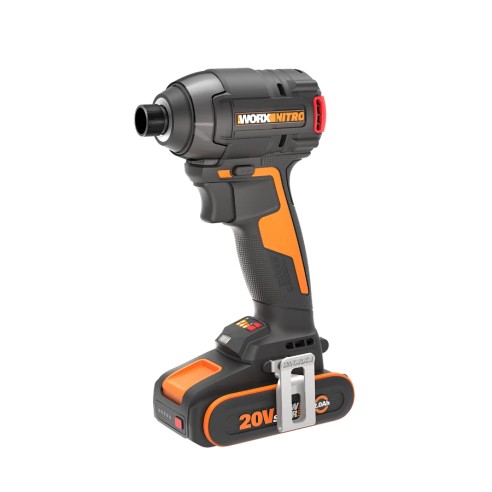 Worx WX265 Nitro – Atornillador de impacto 20V, motor sin escobillas, 200 Nm, con 2 baterías 2,0Ah y cargador