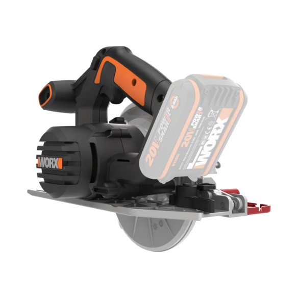 Worx WX530.9 – Sierra circular 20V PowerShare XL, motor sin escobillas, exactrack, solo herramienta