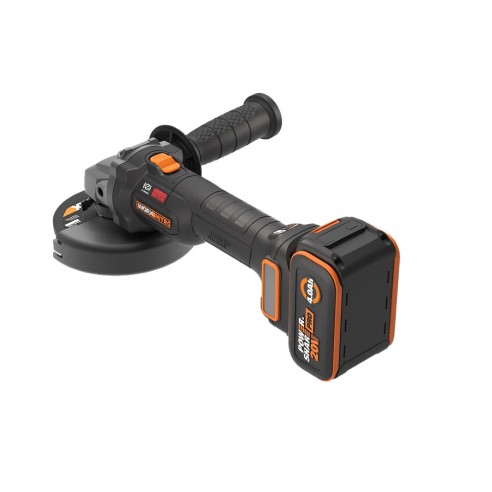 Worx WX814 – Amoladora angular inalámbrica 20V PowerShare 125 mm, incluye batería 4,0 Ah y cargador