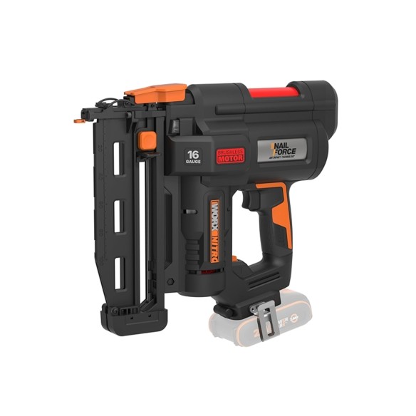 Worx WX841.9 Nitro – Clavadora a batería 20V calibre 16, hasta 64 mm en madera, solo herramienta