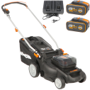 Worx WG737E – Cortacésped a batería 40V Nitro, 37 cm, motor sin escobillas, incluye 2 baterías y cargador