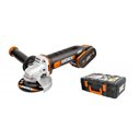 Amoladora Radial a Batería WORX WX800.2 | 115 mm | 20V | con 2 Baterías 2,0 Ah + Cargador