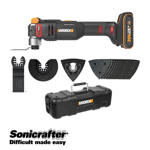 Multiherramienta oscilant a Bateria WORX WX698 | brushless | 2 Baterías de 2,0 Ah, Cargador y maletín