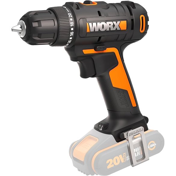 Taladro atornillador WORX WX100.9 | 20V PowerShare | 30 Nm | 10 mm | 2 velocidades | LED | sin batería/cargador
