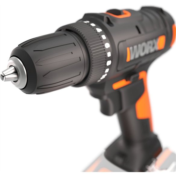 Taladro atornillador WORX WX100.9 | 20V PowerShare | 30 Nm | 10 mm | 2 velocidades | LED | sin batería/cargador