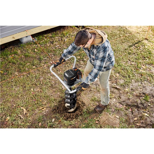 Ahoyadora a Batería WORX WG865E | 40V (2x20V) | Brushless | Ø200 mm | 2 vel. + reversa | anti-kickback | Con Baterías y Cargador