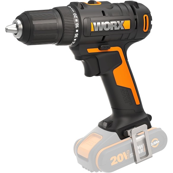 Taladro atornillador WORX WX108.9 | 20V | 45 Nm | 13 mm | 2 velocidades | sin batería ni cargador