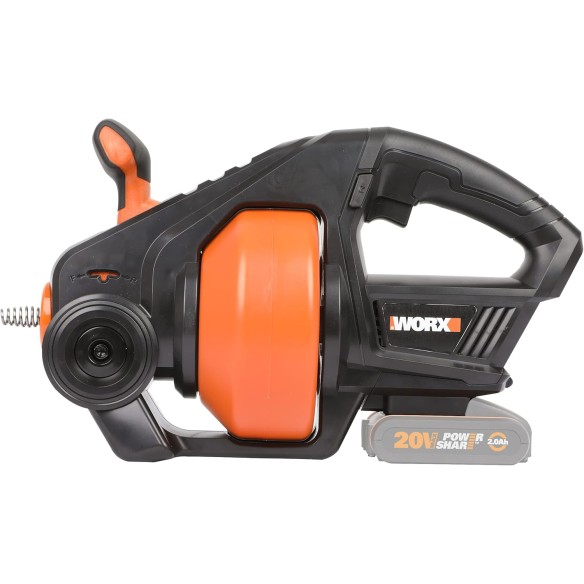 Desatascador de desagües inalámbrico WORX WX891.9 | 20V | 7,6 m | 19–76 mm | 560 RPM | solo herramienta