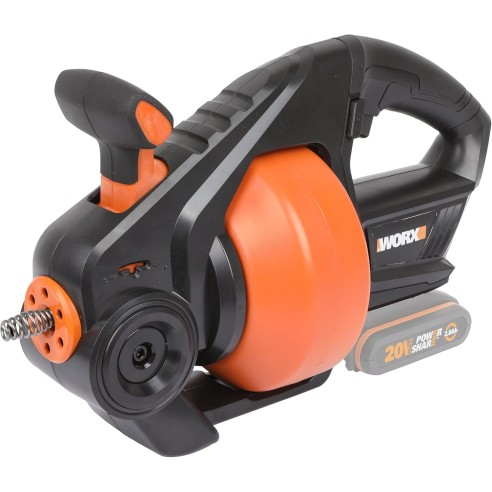 Desatascador de desagües inalámbrico WORX WX891.9 | 20V | 7,6 m | 19–76 mm | 560 RPM | solo herramienta