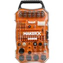 MAKERX Worx WA7208 – Kit accesorios para herramienta rotativa, 201 piezas, estuche, compatible 1/8"