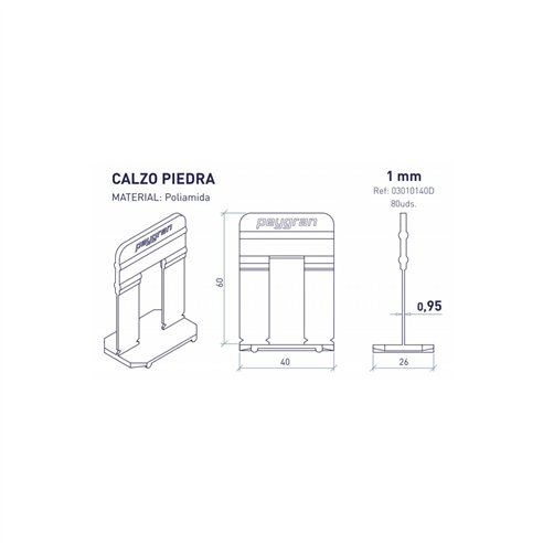 Calzos Peygran para Piedra LS Classic 1mm | Bridas Nivelación Piedra o Baldosas hasta 30mm | Cuña Estrecha