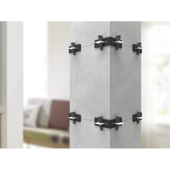 Escuadra de nivelación Peygran 03010800A | 90º | ranuras para calzos | superponible | bolsa 25 uds