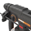 Martillo Combinado SDS-PLUS a Bateria WORX WX381 - 2J - Brushless - 20V - Incluye 1 Batería 4Ah, Cargador y Maletín