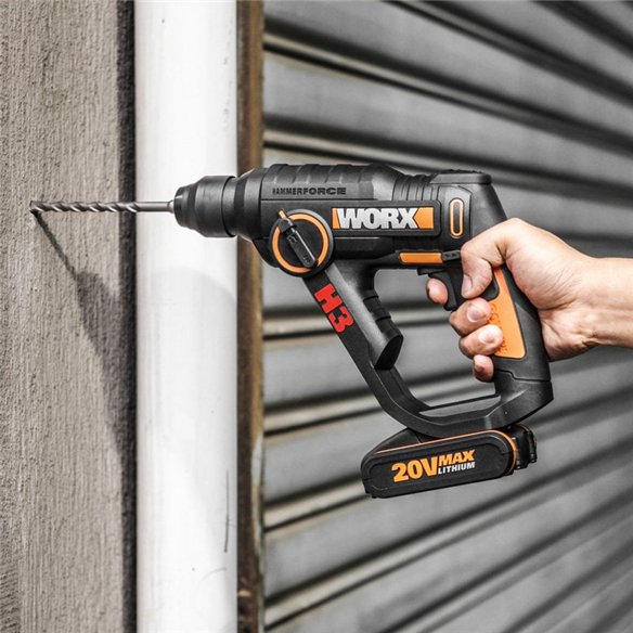 Martillo, Taladro y Atornillador a Batería Worx H3 - WX394.6 - 1,5J - 20V - Incluye 2 Baterías 2Ah, Cargador y Maletín