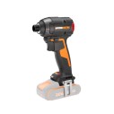Worx WX265.9 Nitro – Atornillador de impacto 20V, motor sin escobillas, 200 Nm, solo herramienta