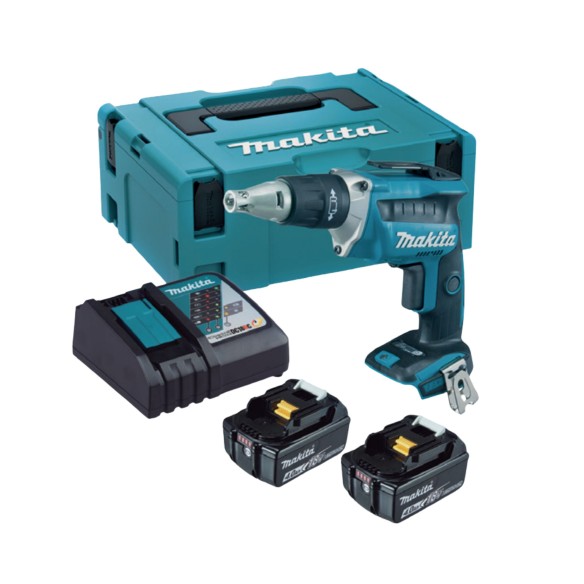 Atornillador 18V LXT Makita DFS452RME | Brushless | 0-4.000 RPM | 2x BL1840B 4,0Ah + DC18RC | Maletín PVC