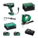 Pack Hikoki 18 V - Taladro Percutor + Sierra Calar + 2 Baterías y Cargador