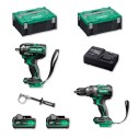 Pack Hikoki 18 V - Taladro Percutor + LLave Impacto + 2 Baterías y Cargador